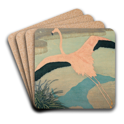 Flamingo by Carl Moser Art Drink Coaster set