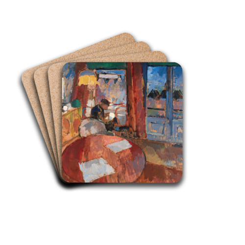 Interior with Embroiderer by Rik Wouters Drink Coasters - set of 4 Interior with Embroiderer by Rik Wouters Drink Coasters - set of 4
