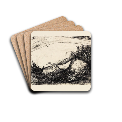 Steilkste und Meer - Fehmarn by Ernst Ludwig Kirchner Drink Coasters - set of 4