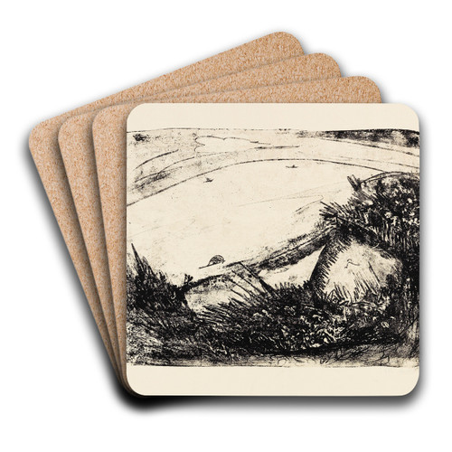 Steilkste und Meer - Fehmarn by Ernst Ludwig Kirchner Art Drink Coaster set