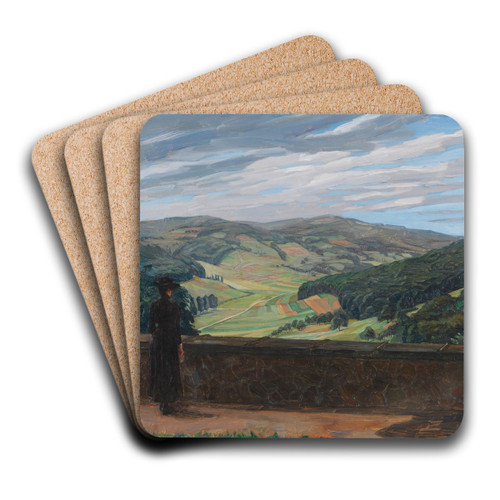 Blick in den Odenwald by Wilhelm Trbner Art Drink Coaster set Blick in den Odenwald by Wilhelm Trbner Art Drink Coaster set