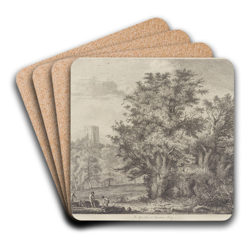 The Yew Trees at Fountains Abbey by Jacob George Strutt Art Drink Coaster set The Yew Trees at Fountains Abbey by Jacob George Strutt Art Drink Coaster set
