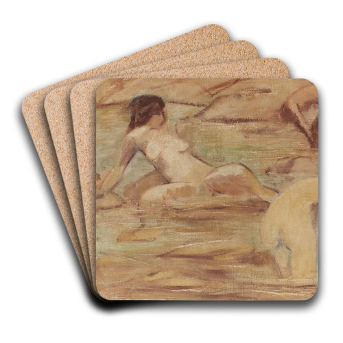Drei badende Mdchen by Otto Mueller Art Drink Coaster set