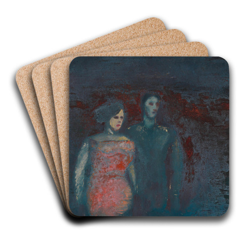 Ohne Titel (Mann in Landschaft) by Karl Wiener Art Drink Coaster set
