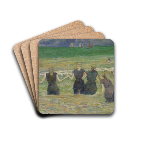 Women Bathing by Paul Gauguin Drink Coasters - set of 4 Women Bathing by Paul Gauguin Drink Coasters - set of 4