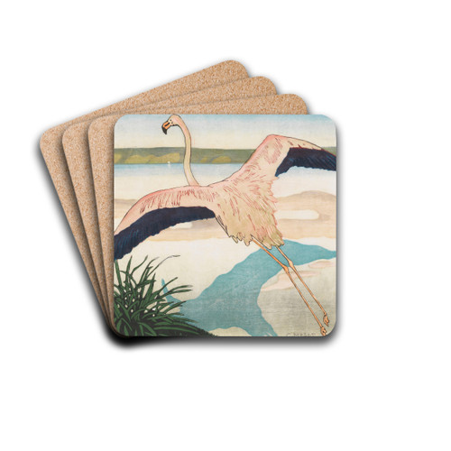 Flamingo, zweite Fassung by Carl Moser Drink Coasters - set of 4