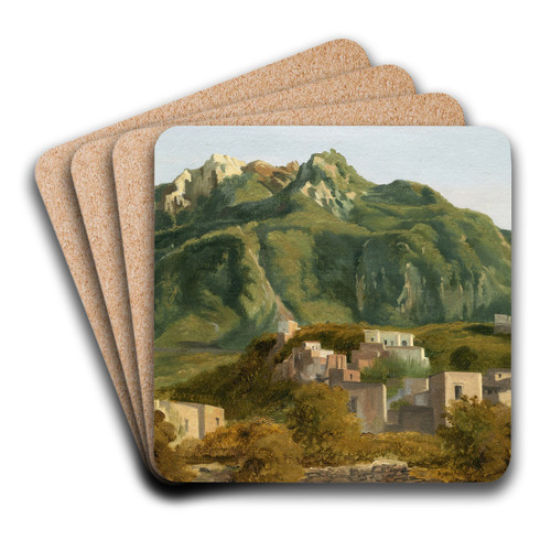 Village on the Island of Ischia by Sbastien Norblin de la Gourdaine Art Drink Coaster set Village on the Island of Ischia by Sbastien Norblin de la Gourdaine Art Drink Coaster set