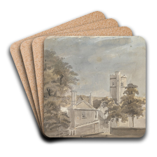 View of Buildings by James Miller Art Drink Coaster set View of Buildings by James Miller Art Drink Coaster set