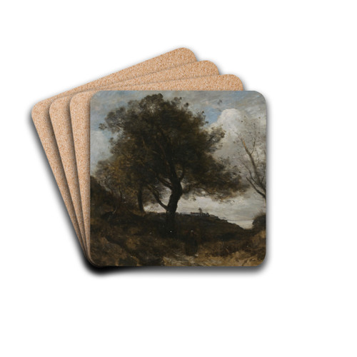 Souvenir of Normandy by Jean-Baptiste-Camille Corot Drink Coasters - set of 4