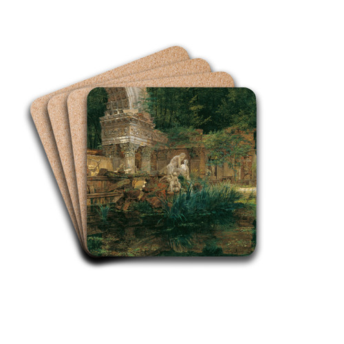 Die Rmische Ruine in Schnbrunn by Ferdinand Georg Waldmller Drink Coasters - set of 4