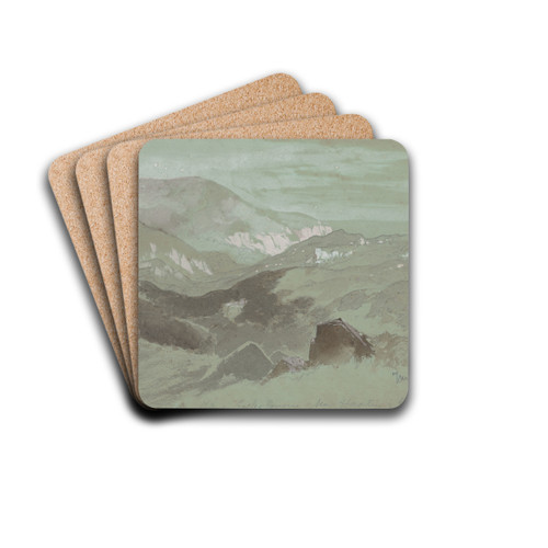 Cliffs of Ecclesbourne Near Hastings by Thomas Moran Drink Coasters - set of 4 Cliffs of Ecclesbourne Near Hastings by Thomas Moran Drink Coasters - set of 4