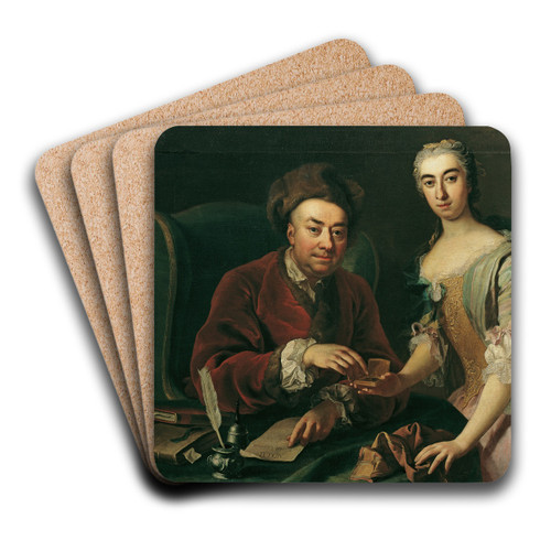 Doppelbildnis by Martin van Meytens Art Drink Coaster set