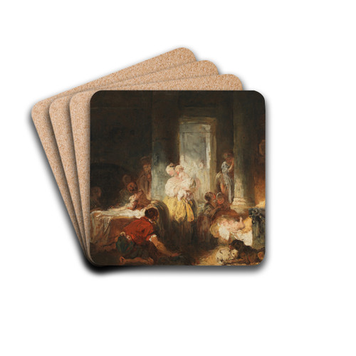 Roman Interior by Jean-Honor Fragonard Drink Coasters - set of 4