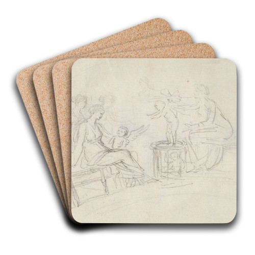 Selling of Cupids by Giovanni Battista Cipriani Art Drink Coaster set