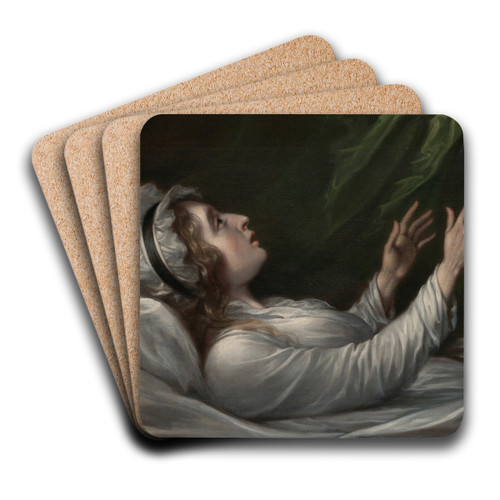 Sarah Trumbull (Sarah Hope Harvey) on HerDeathbed by John Trumbull Art Drink Coaster set