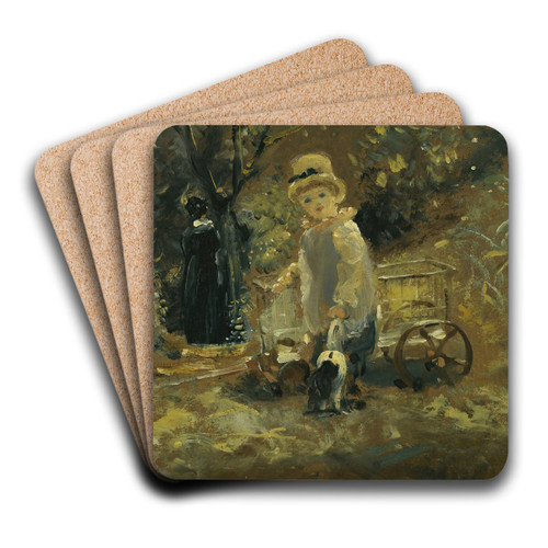 A Boy With A Toy Cart by John Constable Art Drink Coaster set