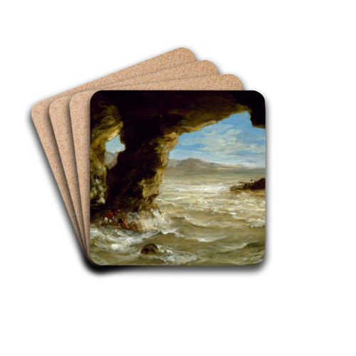 Shipwreck on the Coast by Eugne Delacroix Drink Coasters - set of 4