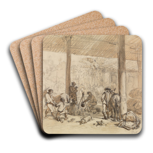 Brasilianisches Rasthaus by Ferdinand Keller Art Drink Coaster set