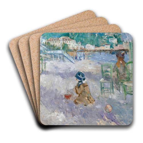 Plage De Nice by Berthe Morisot Art Drink Coaster set
