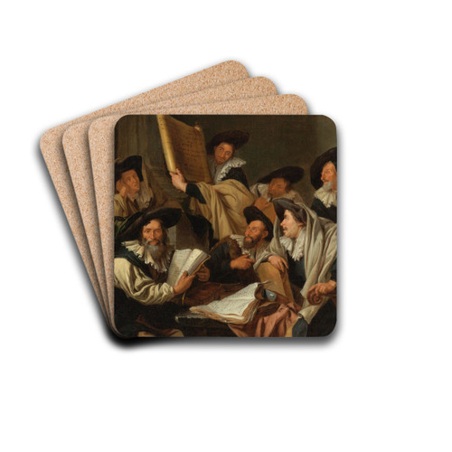 Rabbinical Discussion by Jacob Toorenvliet Drink Coasters - set of 4 Rabbinical Discussion by Jacob Toorenvliet Drink Coasters - set of 4