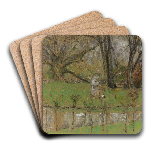 L'tang devant le chteau by douard Vuillard Art Drink Coaster set
