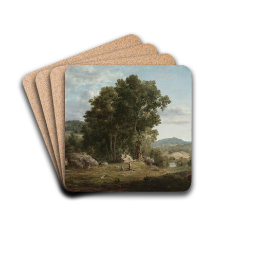 The Wood Chopper by George Inness Drink Coasters - set of 4