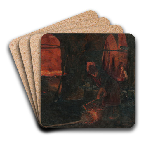 Scene from the Smithy by Dominik Skuteck Art Drink Coaster set