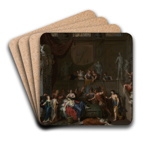 The Death of Cleopatra by Gerard Hoet Art Drink Coaster set