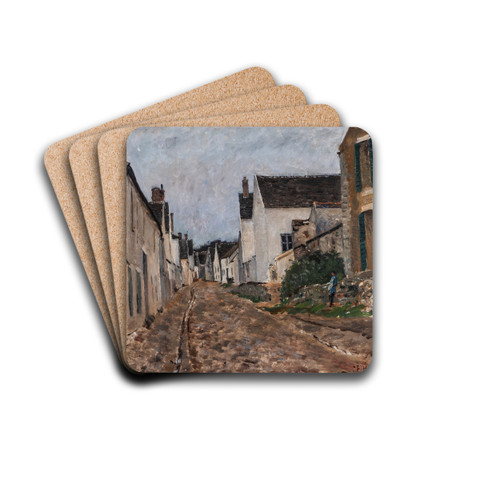 French Village Street, Montigny by Carl Fredrik Hill Drink Coasters - set of 4