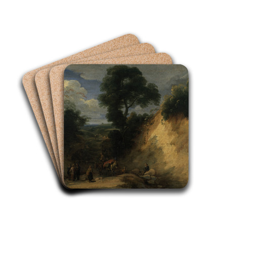 The Sonian Forest with Market Vendors by Lodewijk de Vadder Drink Coasters - set of 4