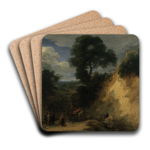 The Sonian Forest with Market Vendors by Lodewijk de Vadder Art Drink Coaster set