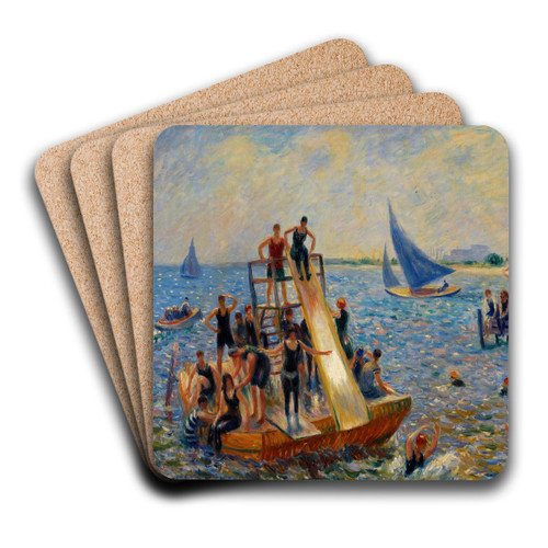 The Raft by William James Glackens Art Drink Coaster set