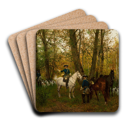 Resting on a hunt by Maksymilian Gierymski Art Drink Coaster set