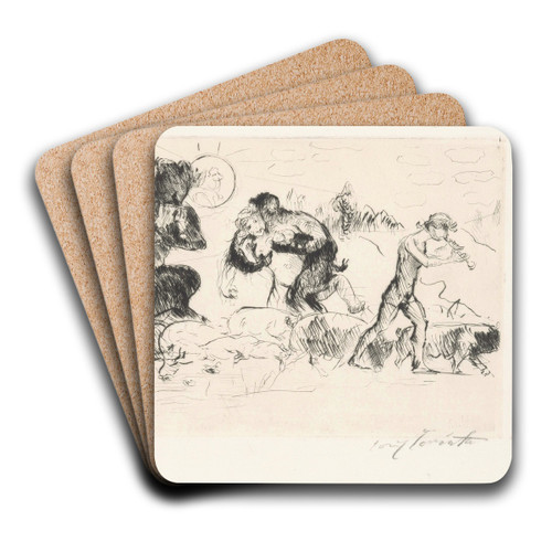 Saters, een nimf, een faun en een toom varkens by Lovis Corinth Art Drink Coaster set