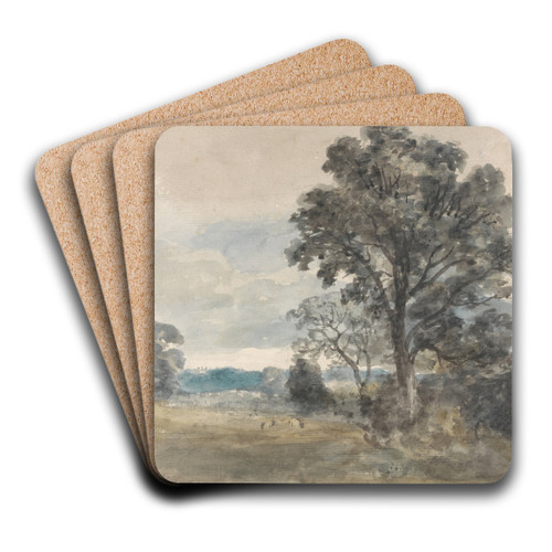 Landscape at East Bergholt by John Constable Art Drink Coaster set