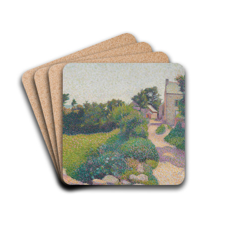 The Road in Sunlight by Henri Delavalle Drink Coasters - set of 4 The Road in Sunlight by Henri Delavalle Drink Coasters - set of 4