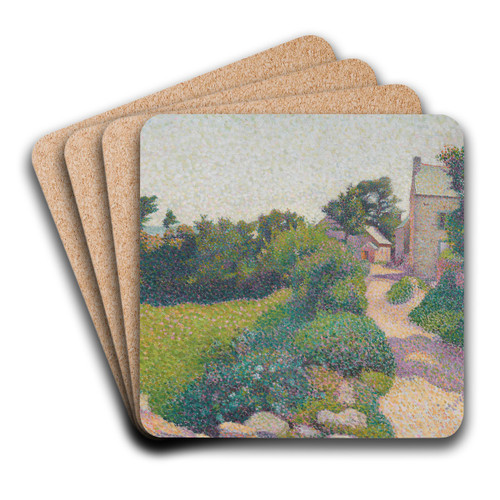 The Road in Sunlight by Henri Delavalle Art Drink Coaster set The Road in Sunlight by Henri Delavalle Art Drink Coaster set