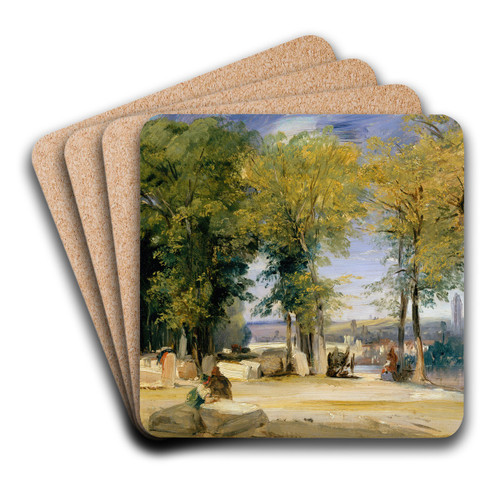 View near Rouen by Richard Parkes Bonington Art Drink Coaster set
