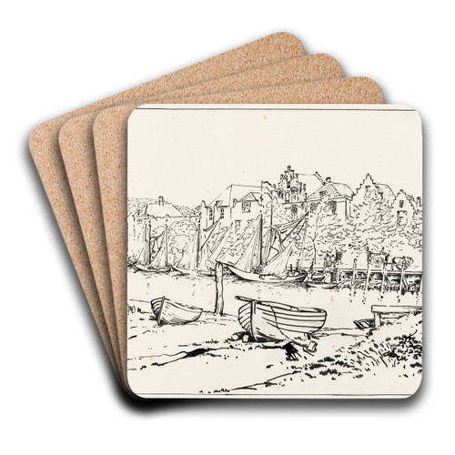 De haven te Veere by Johannes Frederik Engelbert ten Klooster Art Drink Coaster set