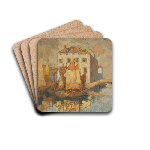 Fisherman In Chioggia by Konstantin Ivanovich Gorbatov Drink Coasters - set of 4