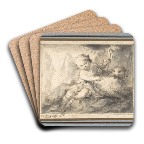 The Infant St. John the Baptist by Bartolom Estebn Murillo Art Drink Coaster set The Infant St. John the Baptist by Bartolom Estebn Murillo Art Drink Coaster set