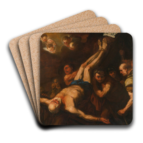 Crucifixion Of St. Peter by Luca Giordano Art Drink Coaster set