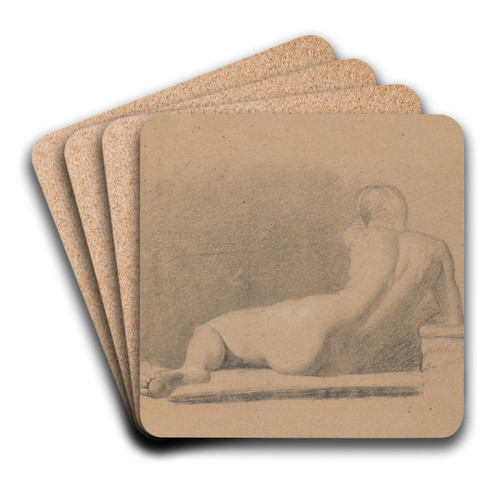 Study of a Reclining, Nude Figure by Benjamin Robert Haydon Art Drink Coaster set