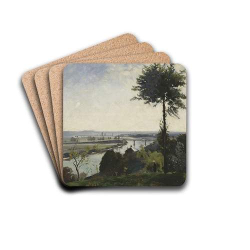 The Tree and the River III (The Seine at Bois-le-Roi) by Carl Fredrik Hill Drink Coasters - set of 4