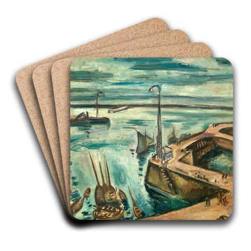 The Harbour of Le Havre by Emile Othon Friesz Art Drink Coaster set The Harbour of Le Havre by Emile Othon Friesz Art Drink Coaster set