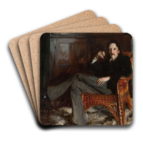 Robert Louis Stevenson by John Singer Sargent Art Drink Coaster set