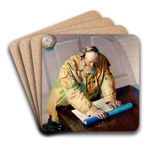 Difficult Waters by Christian Krohg Art Drink Coaster set