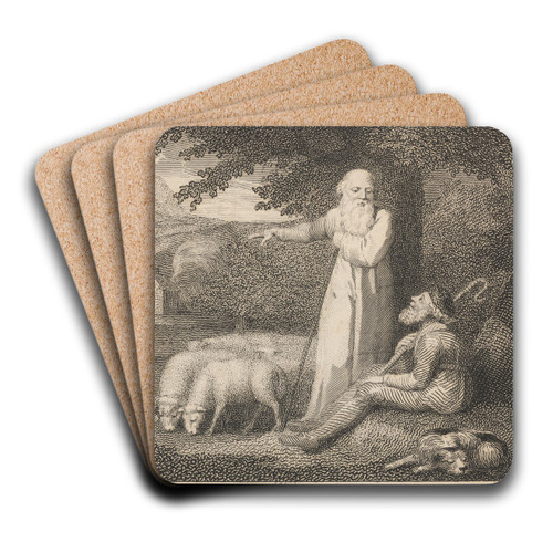 Introduction to the Fables, The Shepherd and the Philosopher by John Wootton Art Drink Coaster set Introduction to the Fables, The Shepherd and the Philosopher by John Wootton Art Drink Coaster set