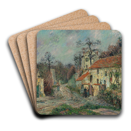 Paysage d'Hiver  Chaponval by Gustave Loiseau Art Drink Coaster set