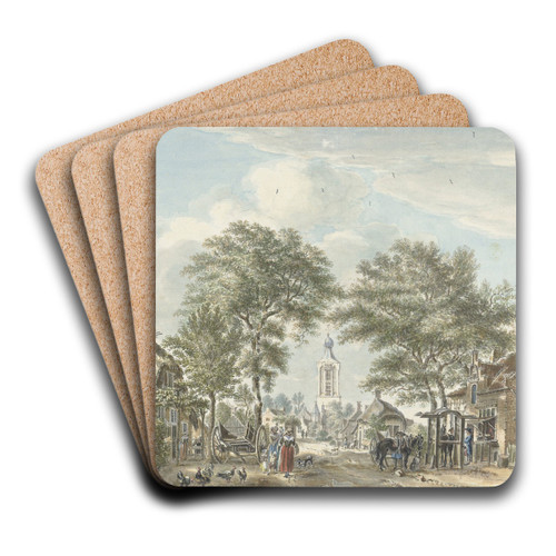 Gezicht op Scherpenzeel by Jan de Beijer Art Drink Coaster set